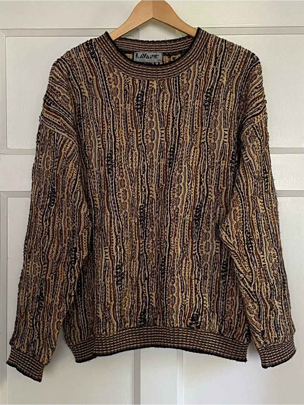 Vintage Lavane New York 3D Knit Coogi Style Multi-Texture Sweater